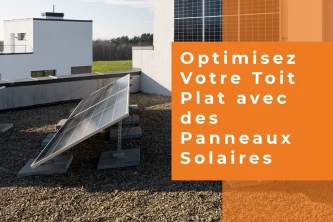 Photo d'une installation de panneaux photovoltaïques sur toit plat